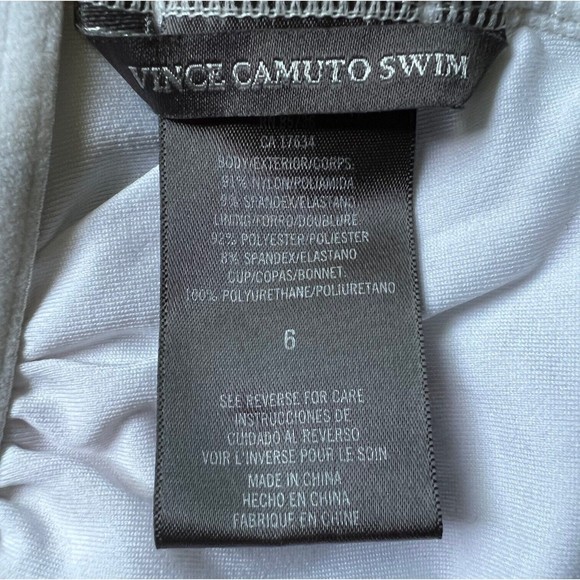 Vince Camuto Swimsuit Size 6 One Piece Maillot Keyhole Neck, White Floral Print - Picture 5 of 7